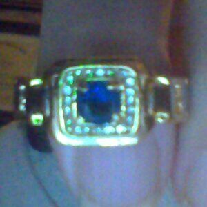 size 11 ring gold plated 925 silver with cz sapphire